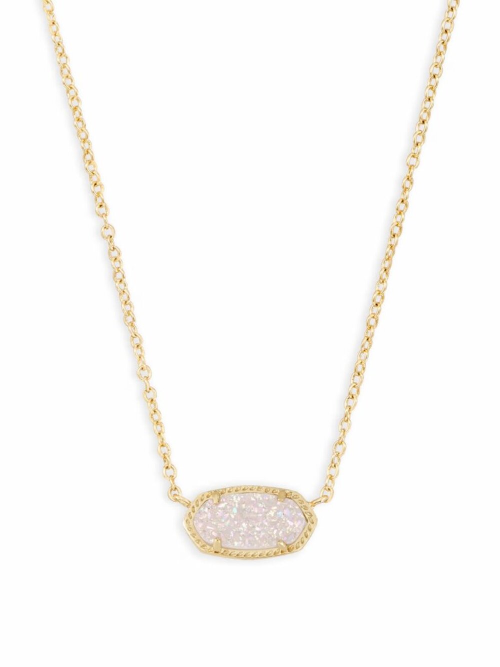 Kendra Scott Elisa Gold Pendant Necklace in Iridescent Drusy